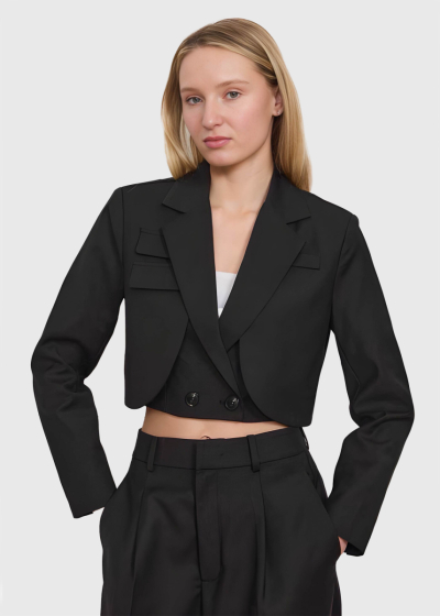 Emily black cropped blazer