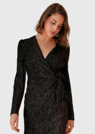 Evelyn black short evening dress