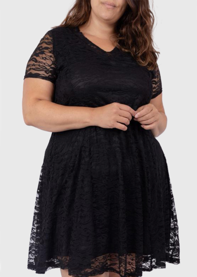 Rossana Plus Size black short dress