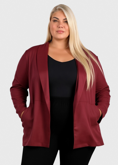 Gaby Plus Size dark red women's blazer