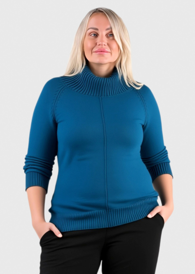 Joa blue high neck sweater