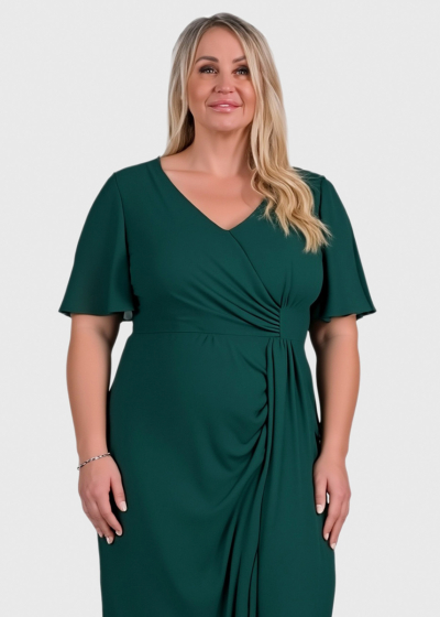 Giselle Plus Size green long evening dress