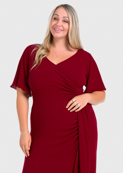 Giselle Plus Size red long evening dress