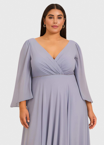 Grace Plus Size light blue evening dress