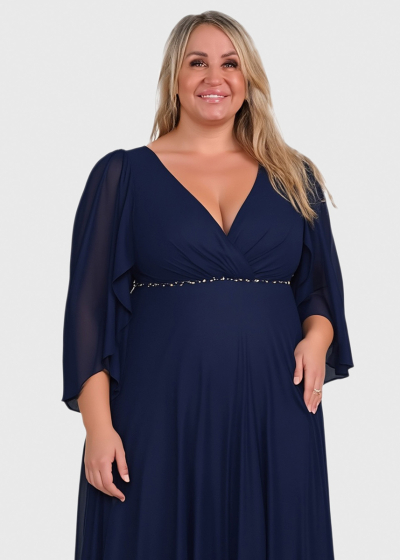 Grace Plus Size dark blue evening dress