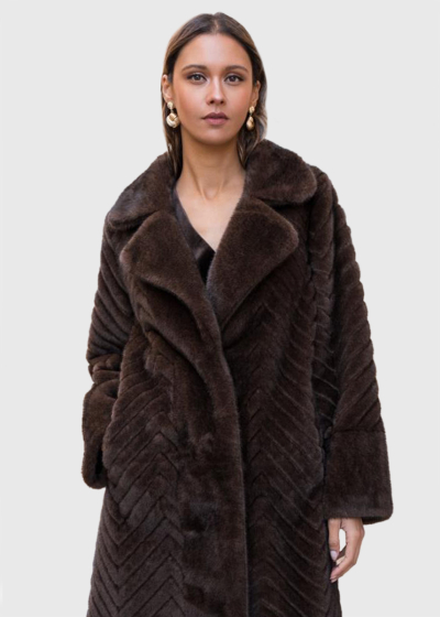 Isabelle brown faux&nbsp;fur&nbsp;coat
