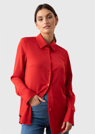 Nuna red long sleeve blouse