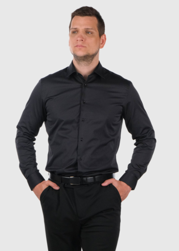 Regular Fit черная мужская рубашка