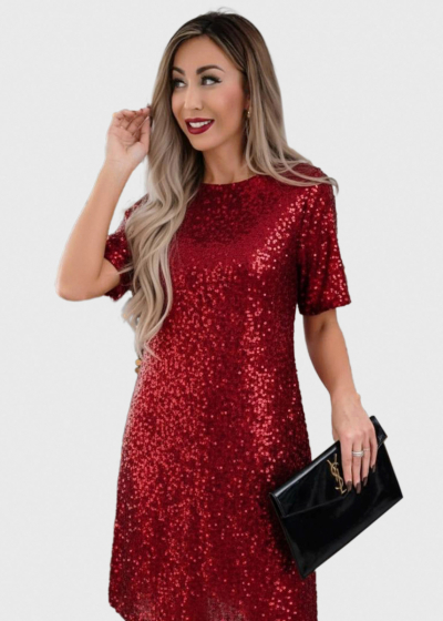 Josephine bordo evening dress with sequins