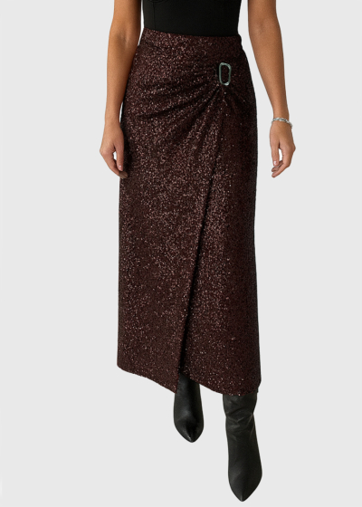 Josy brown long sparkle skirt