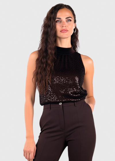 Josie brown top with sequins