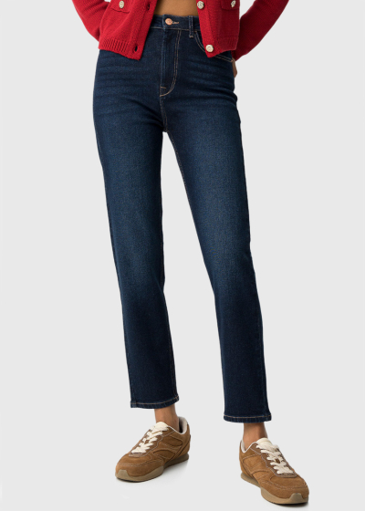 Mom Fit dark blue womens jeans
