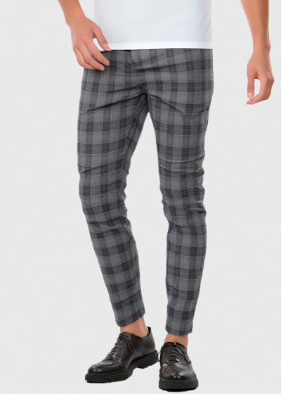 Liviu grey men's checkered pants