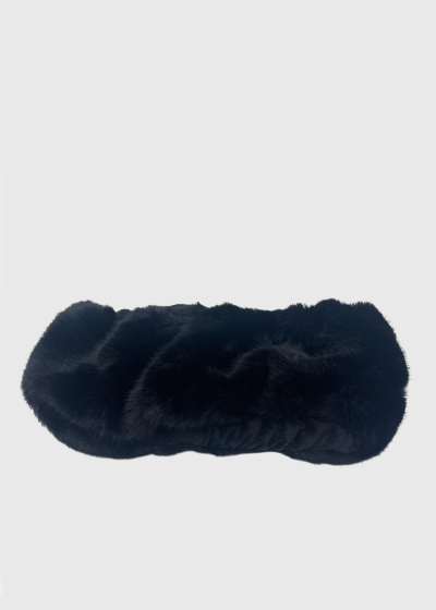 Kate black faux fur headband 