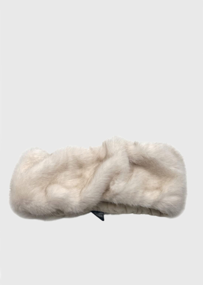Kate white faux fur headband 