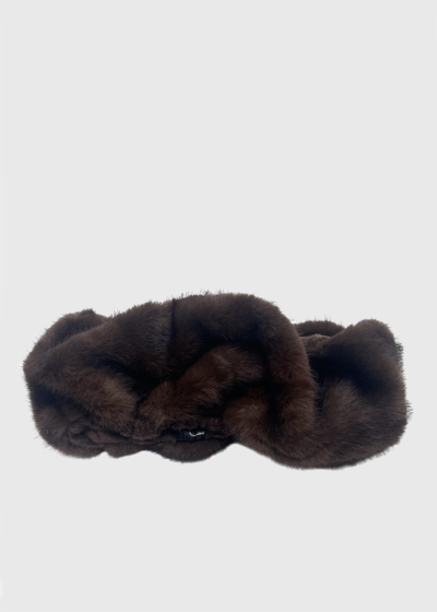 Kate brown faux fur headband 