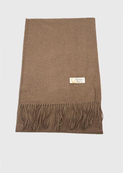 Harli dark beige fringed scarf