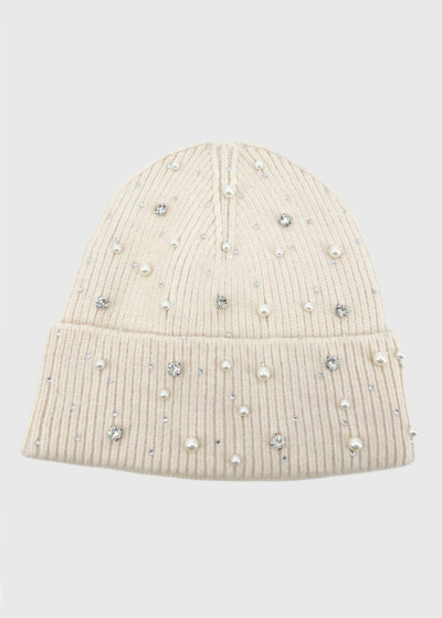 Laurie beige hat with pearls