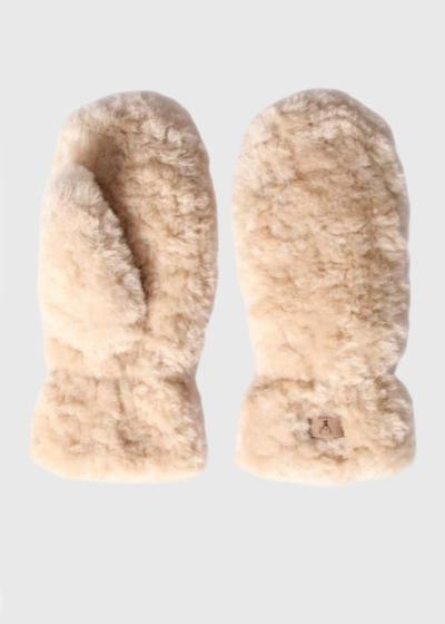 Lilli beige faux fur gloves