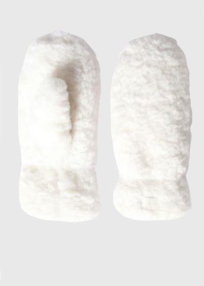 Lilli white faux fur gloves