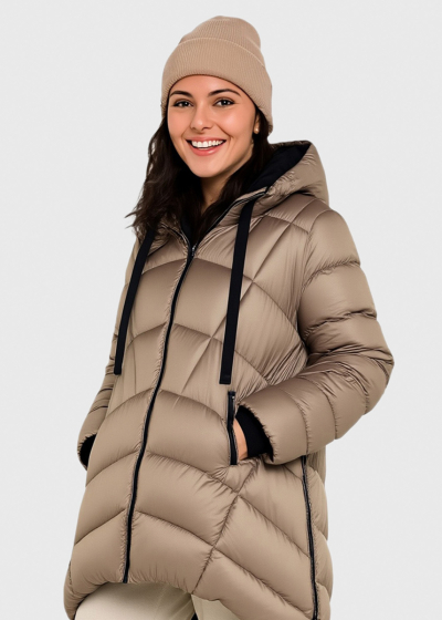 Lucy light brown jacket with hood