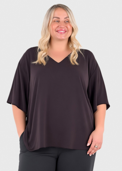 Janine brown oversized blouse