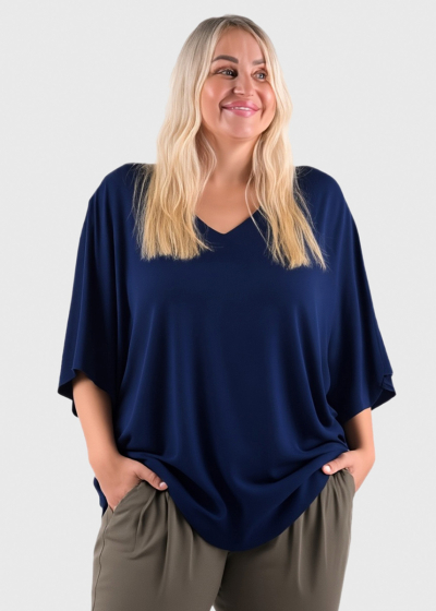 Janine dark blue oversized blouse
