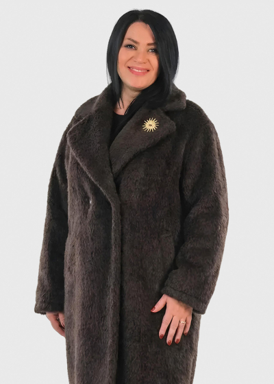 Madelin brown faux&nbsp;fur&nbsp;coat