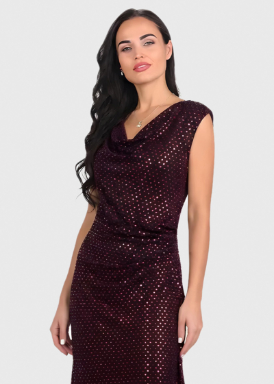 Maddie красное вечернее платье со стразами