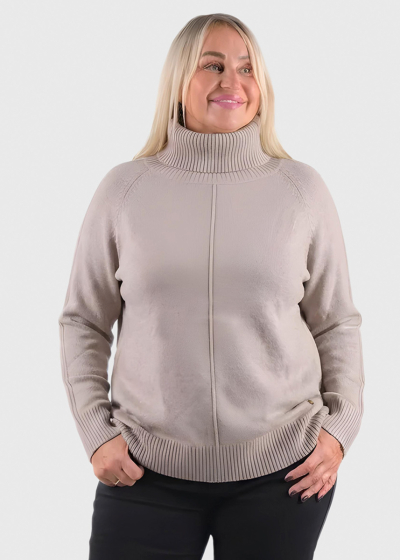 Joa beige high neck sweater