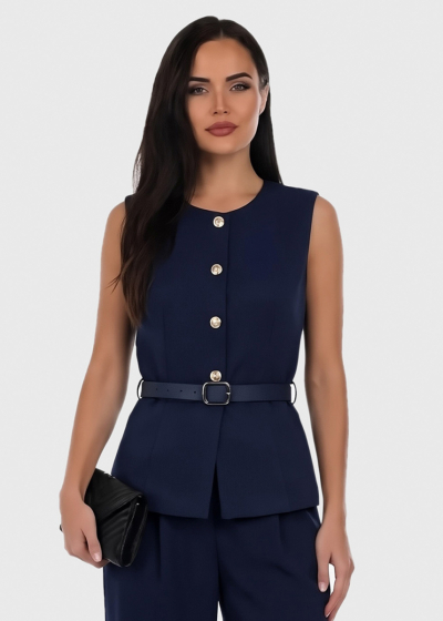 Shell dark blue vest with belt