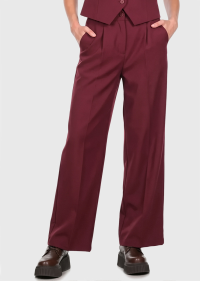 Quinn dark red pants with pockets