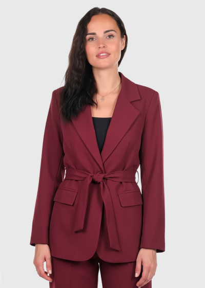 Ray dark red blazer with belt