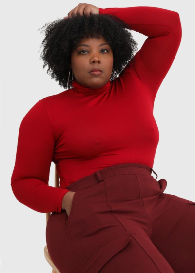 Nicole Plus Size bordo turtleneck