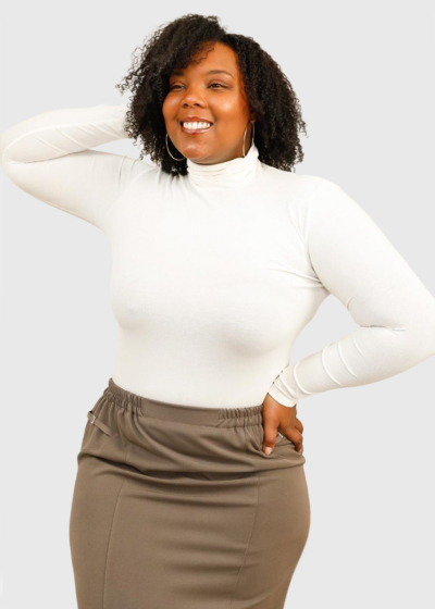 Nicole Plus Size white turtleneck