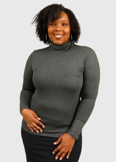 Nicole Plus Size dark grey turtleneck