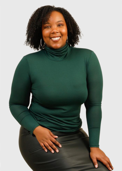 Nicole Plus Size green turtleneck
