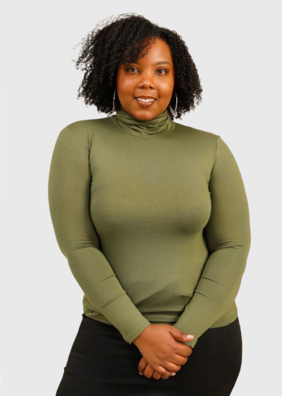Nicole Plus Size khaki turtleneck