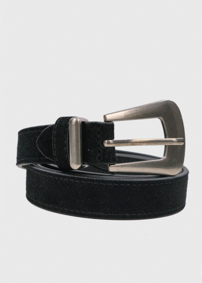 Penny black leather belt