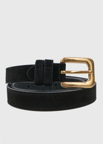 Penny black leather belt