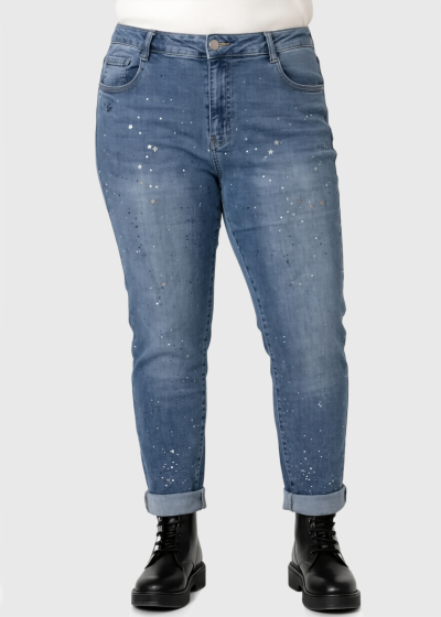Scar Plus Size blue jeans with sequins