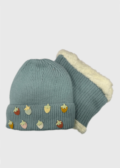 Hadley light blue infinity scarf and hat