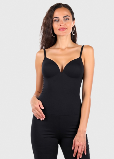 Alexandra black cami strap bodysuit