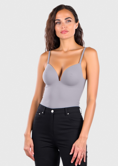 Alexandra grey cami strap bodysuit