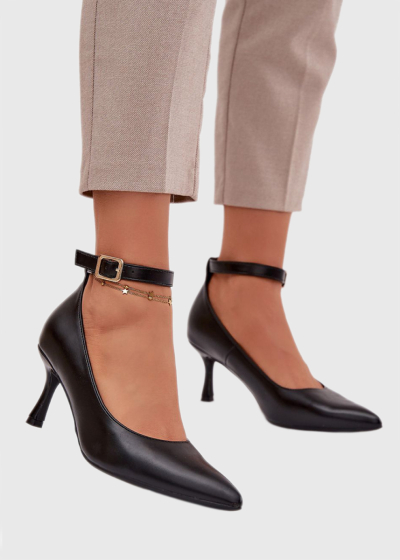 Linnea black ankle strap shoes