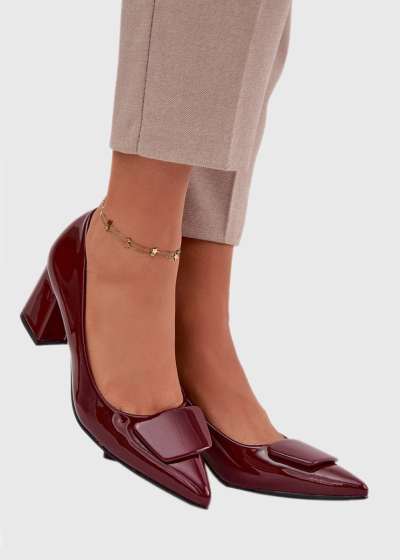 Eliana bordo thick heeled shoes