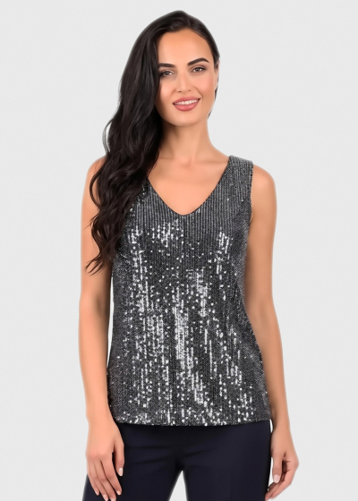 Jocelyn серебристый топ с пайетками