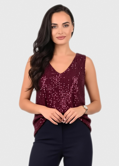 Jocelyn bordo top with sequins