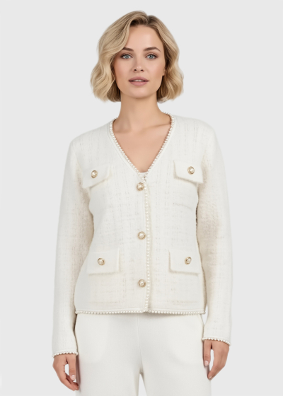 Evie white blazer with buttons