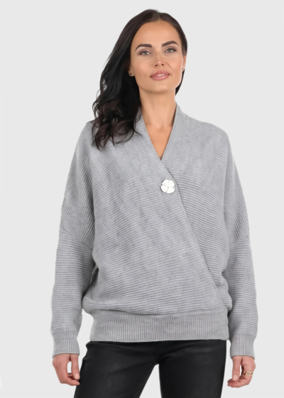 Zeliha grey buttoned sweater